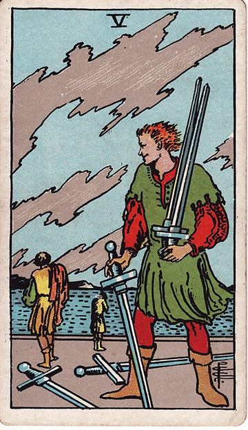 소드 5(Five of Swords) 타로카드