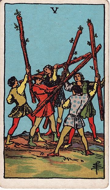 완드 5(Five of Wands) 타로카드