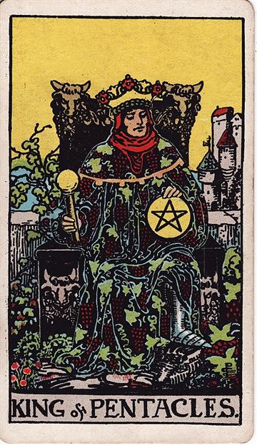 펜타클 왕(King of Pentacles) 타로카드
