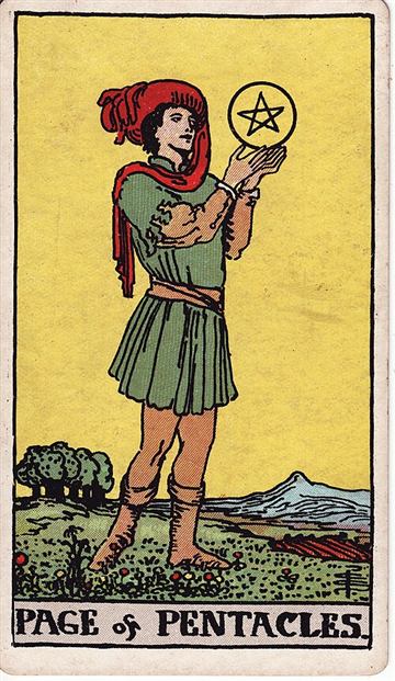 펜타클 시종(Page of Pentacles) 타로카드
