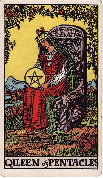펜타클 여왕(Queen of Pentacles) 타로카드
