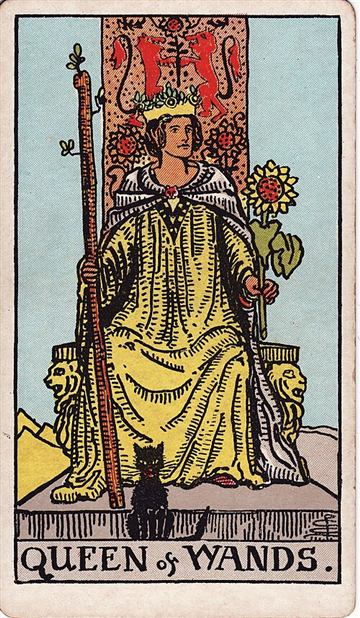 완드 여왕(Queen of Wands) 타로카드