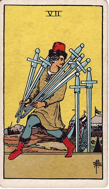 소드 7(Seven of Swords) 타로카드