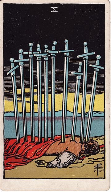 소드 10(Ten of Swords) 타로카드